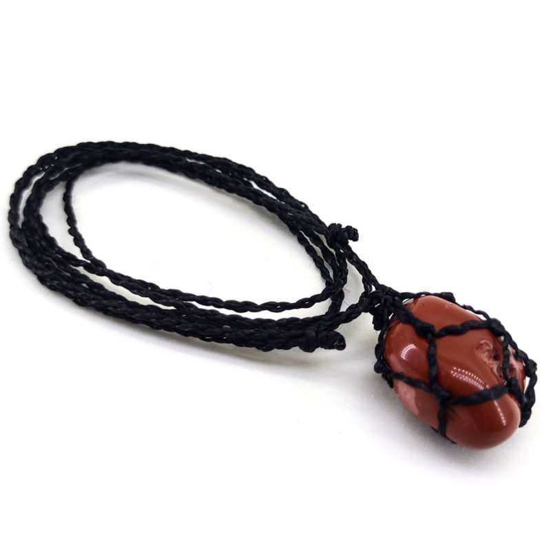 C062-Colar-Macramê-Preto-com-Pedra-Cornalina-