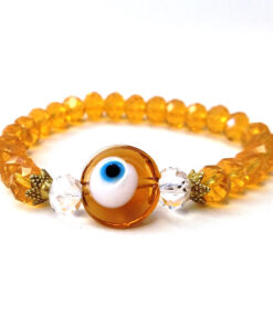 Pulseira de Olho Grego com Cristal Laranja
