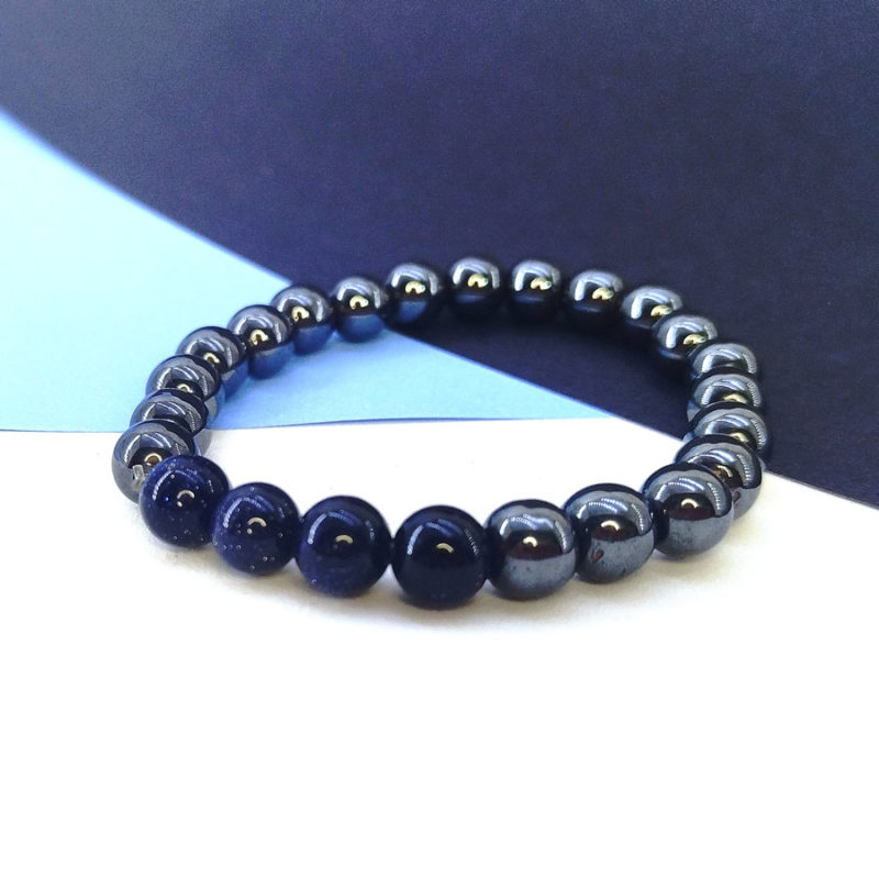 Pulseira de Hematita com Pedra da Estrela