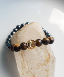 P243 - Pulseira Yin Yang Olho de Tigre