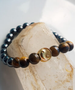 P243 - Pulseira Yin Yang Olho de Tigre