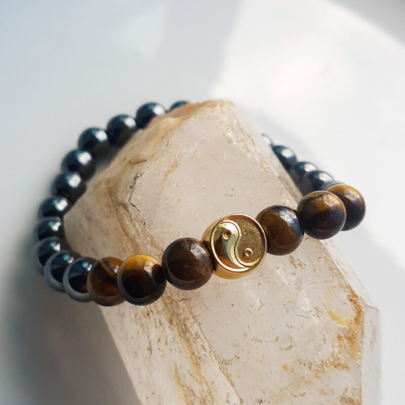 P243 - Pulseira Yin Yang Olho de Tigre