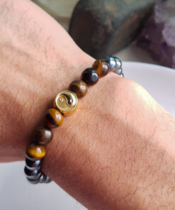 P243 - Pulseira Yin Yang Olho de Tigre