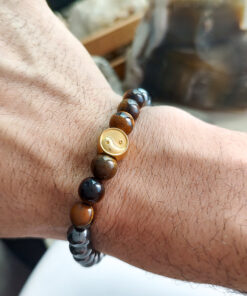 P243 - Pulseira Yin Yang Olho de Tigre