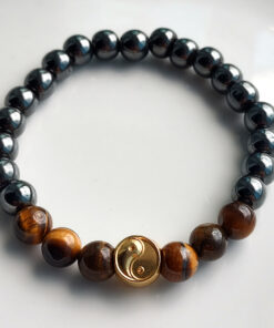 P243 - Pulseira Yin Yang Olho de Tigre