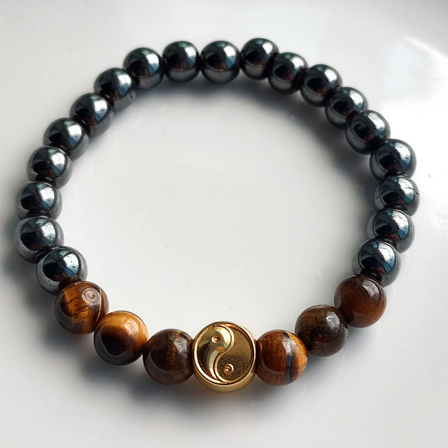 P243 - Pulseira Yin Yang Olho de Tigre (2) P243 - Pulseira Yin Yang Olho de Tigre