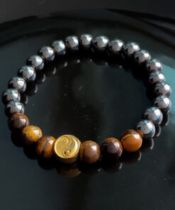 P243 - Pulseira Yin Yang Olho de Tigre