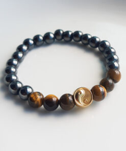 P243 - Pulseira Yin Yang Olho de Tigre