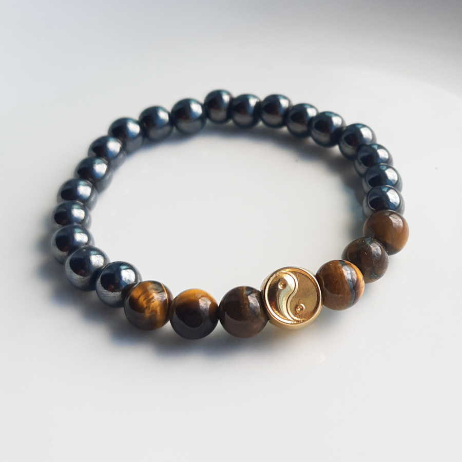 P243 - Pulseira Yin Yang Olho de Tigre (7) P243 - Pulseira Yin Yang Olho de Tigre