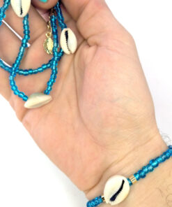 Colar Choker Azul com Búzios