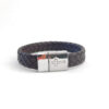 Pulseira de Couro Sintético Fecho Imã Cruz - Marrom