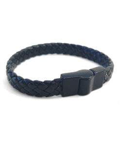 Pulseira de Couro Sintético Fecho Imã - Preto