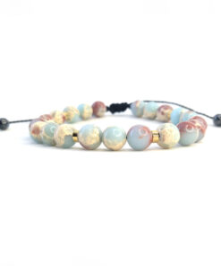Pulseira de Pedra Jaspe Imperial Lagoa Azul - Força e Proteção