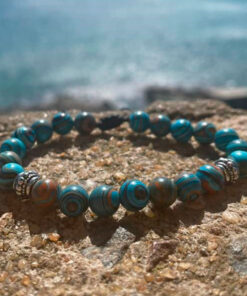 Pulseira de Pedra Malaquita Azul