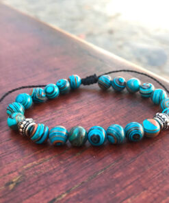 Pulseira de Pedra Malaquita Azul