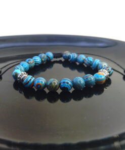 Pulseira de Pedra Malaquita Azul