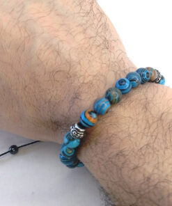 Pulseira de Pedra Malaquita Azul