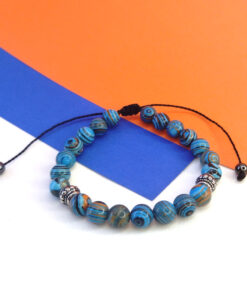 Pulseira de Pedra Malaquita Azul
