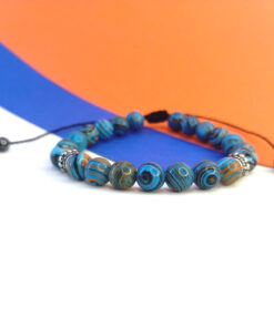 Pulseira de Pedra Malaquita Azul