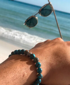 Pulseira de Pedra Malaquita Azul
