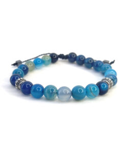 Pulseira de Pedra Ágata Azul