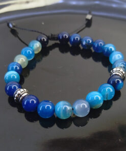 Pulseira de Pedra Ágata Azul