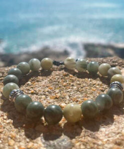 Pulseira de Pedra Ágata Musgo
