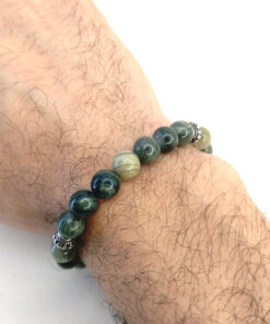 Pulseira de Pedra Ágata Musgo