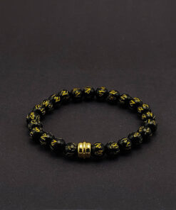 P286 - Pulseira Pedra Obsidiana Negra