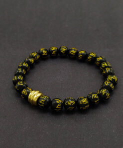P286 - Pulseira Pedra Obsidiana Negra