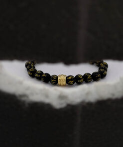 P286 - Pulseira Pedra Obsidiana Negra