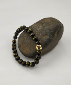P286 - Pulseira Pedra Obsidiana Negra