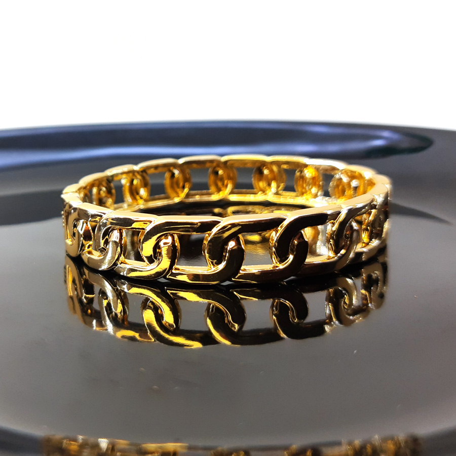 BR009-Pulseira-Bracelete-Corrente-Dourado-(1) Pulseira Bracelete de Corrente Dourada