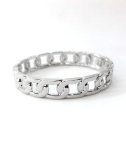 Pulseira Bracelete de Corrente Prateado