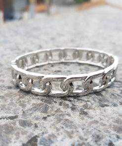 Pulseira Bracelete de Corrente Prateado