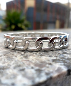 Pulseira Bracelete de Corrente Prateado