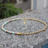 Colar Dourado com Pedra Natural Jaspe Imperial