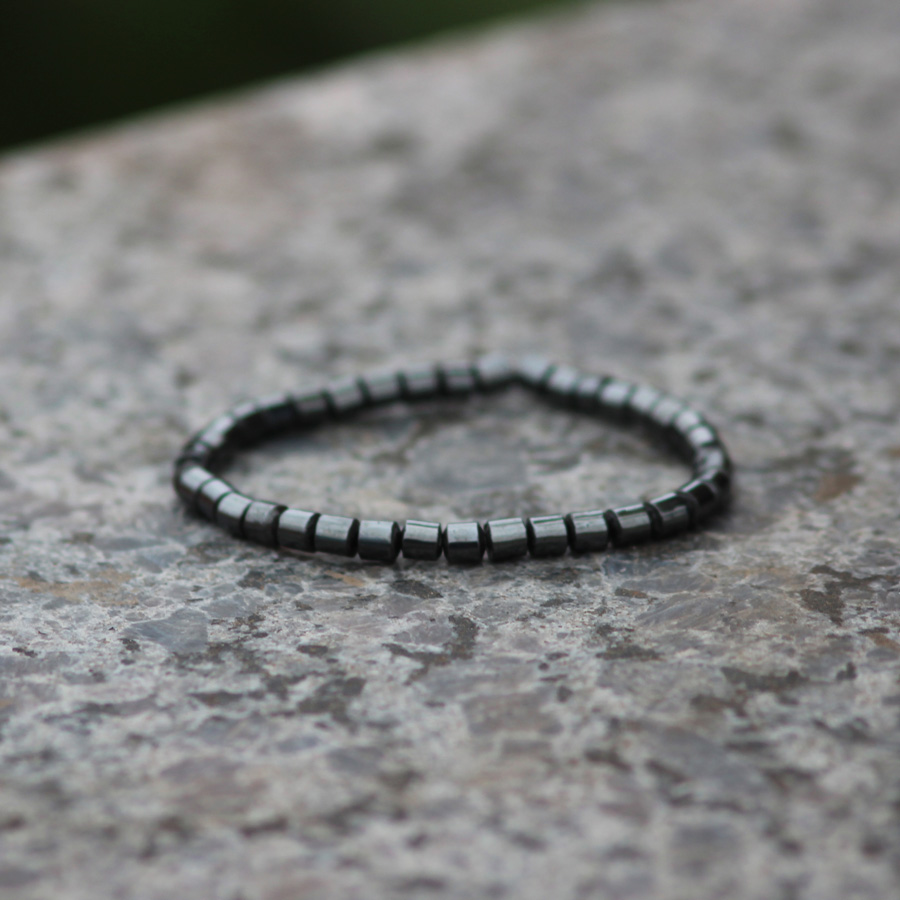 P288 Pulseira Hematita Lisa 2mm (4) Pulseira Hematita Lisa de 2mm