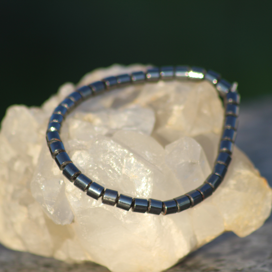 P288 Pulseira Hematita Lisa 2mm (8) Pulseira Hematita Lisa de 2mm