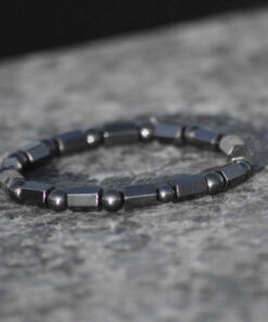 Pulseira de Hematita Intercalada 4mm