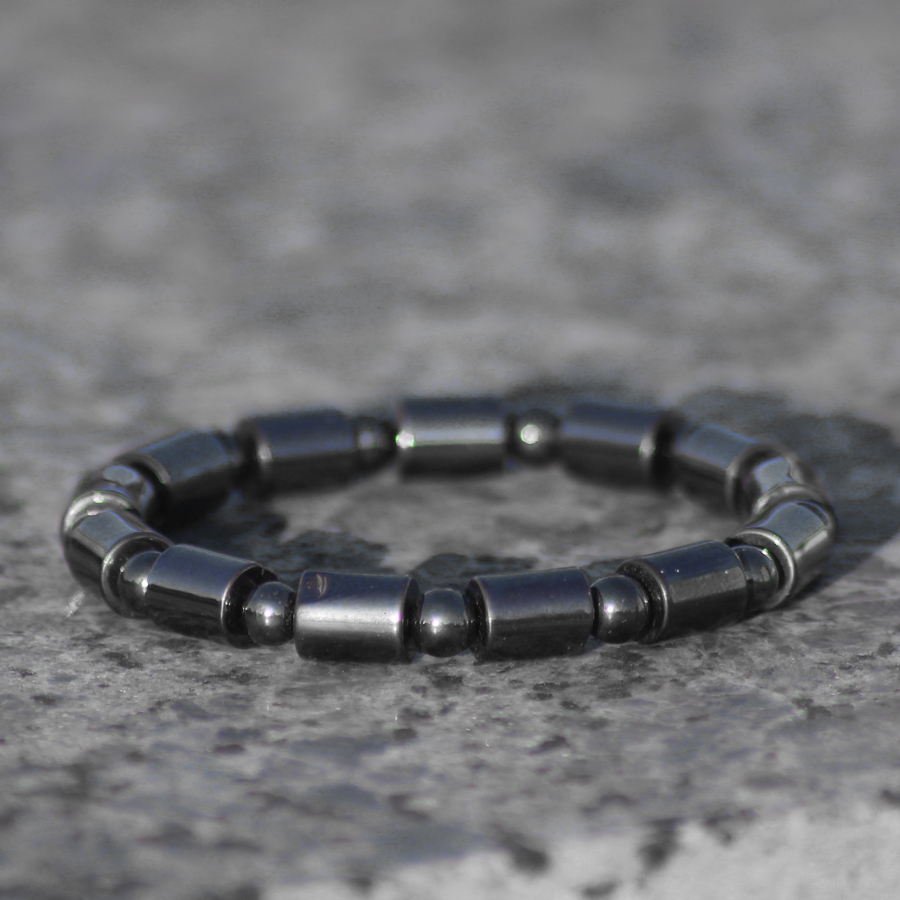 P290 Pulseira de Hematita Intercalada 6mm (11) Pulseira de Hematita Intercalada 6mm
