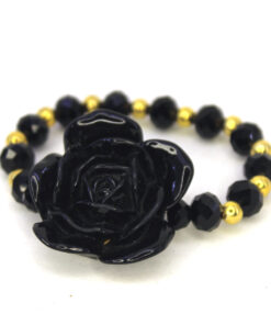 Pulseira Rosa Preta e Dourado