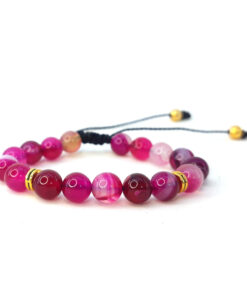 Pulseira Agata Pink Pedra Natural