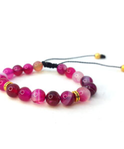 Pulseira Agata Pink Pedra Natural