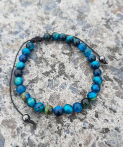 Pulseira de Olho de Tigre Azul Celeste