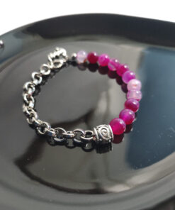 P312 - Pulseira Metá-Metá Ágata Pink