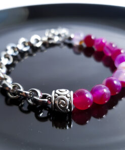 P312 - Pulseira Metá-Metá Ágata Pink