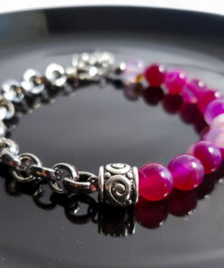 P312 - Pulseira Metá-Metá Ágata Pink