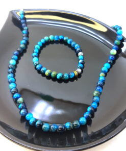 Pulseira de Pedra Olho de Tigre Azul Celeste