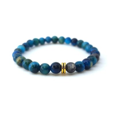 Pulseira de Pedra Olho de Tigre Azul Celeste